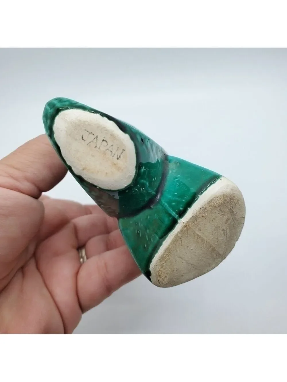 Vintage Green made in Japan mini heeled boot vase